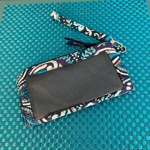 Vera Bradley RFID Tech Wristlet Wallet Blue Island Medallion